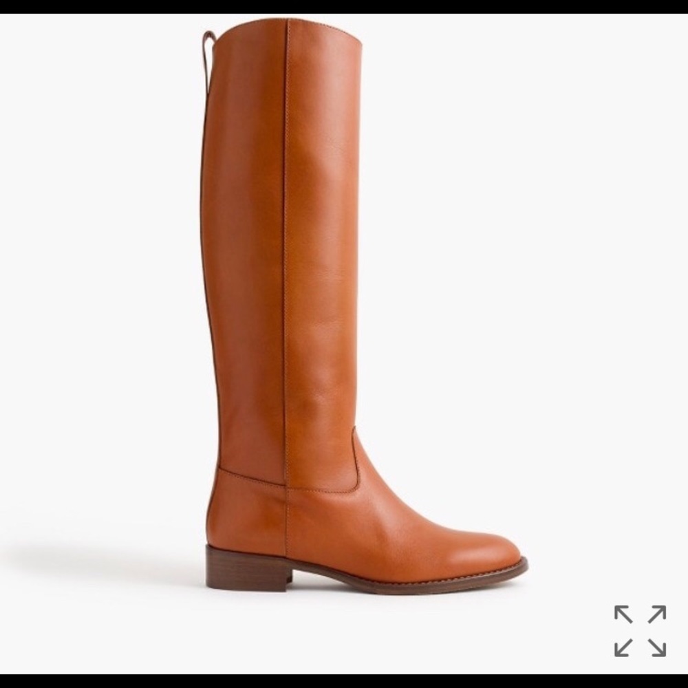 🎈NEW🎈J.Crew Tan Leather Knee High Riding Boots - Picture 2 of 6